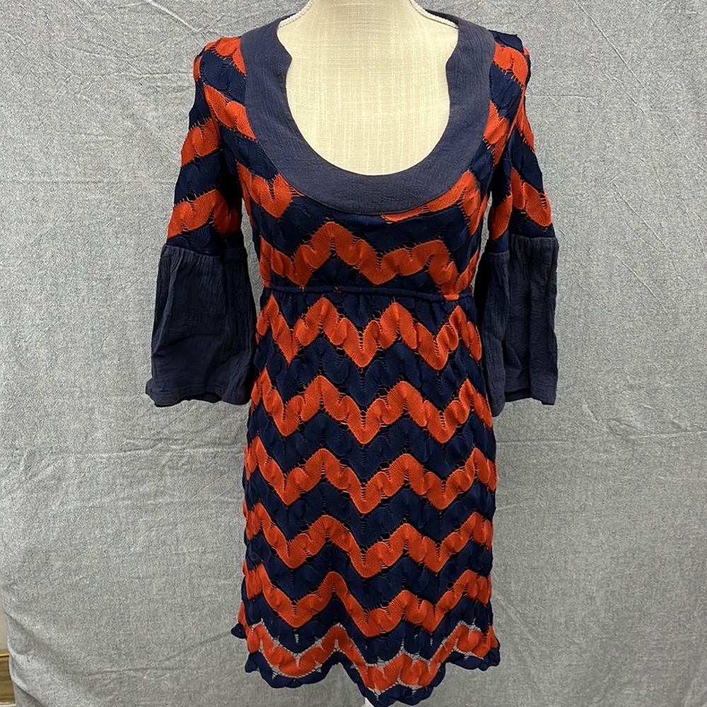 JUDITH MARCH Crochet Bell Sleeve Dress. Size S Style #479D-1